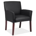 Officesource Bowery Collection Retro Style Guest Chair with Wood Legs 6909VBK